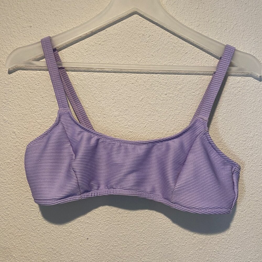 Lavender Ribbed Bikini Top Women’s‎ Medium Swimwear